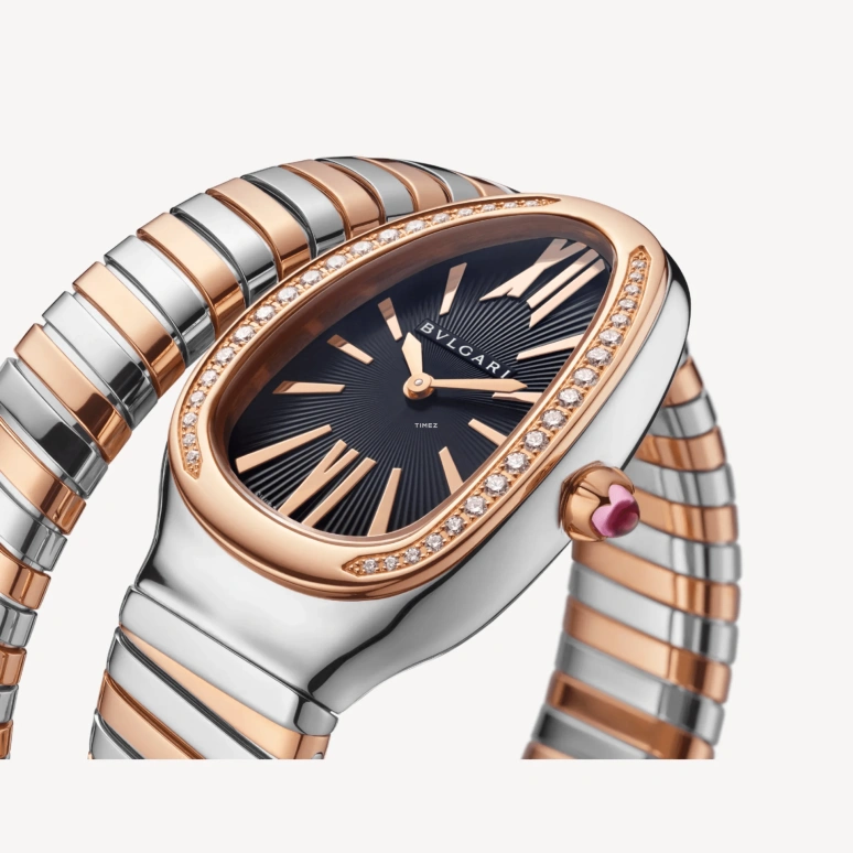 Bulgari,Serpenti 35mm,35mm,Stainless Steel,Black,Quartz,Other,Silver,Rose Gold,103823