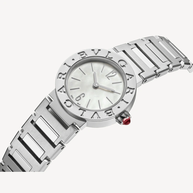 Bulgari,Bulgari Bulgari 23mm,23mm,Stainless Steel,Silver,White,Quartz,Sapphire,Crystal Glass,Round,103695