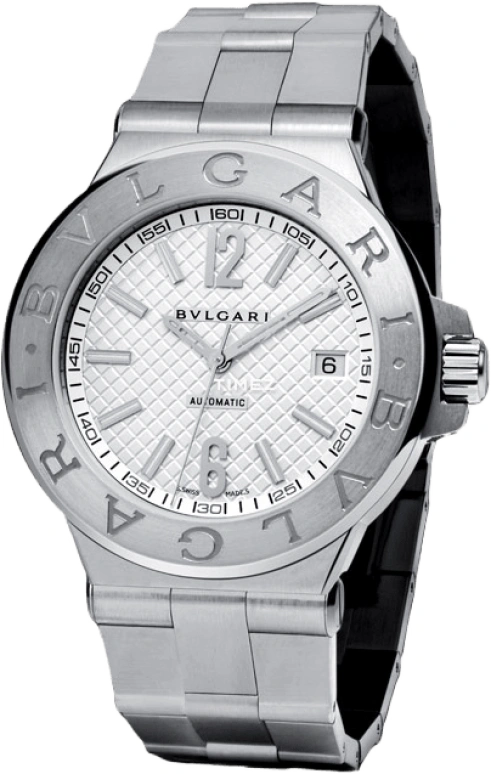 Bulgari,Diagono 40mm,40mm,Stainless Steel,Silver,Sapphire,Crystal Glass,Closed,DG40C6SSD
