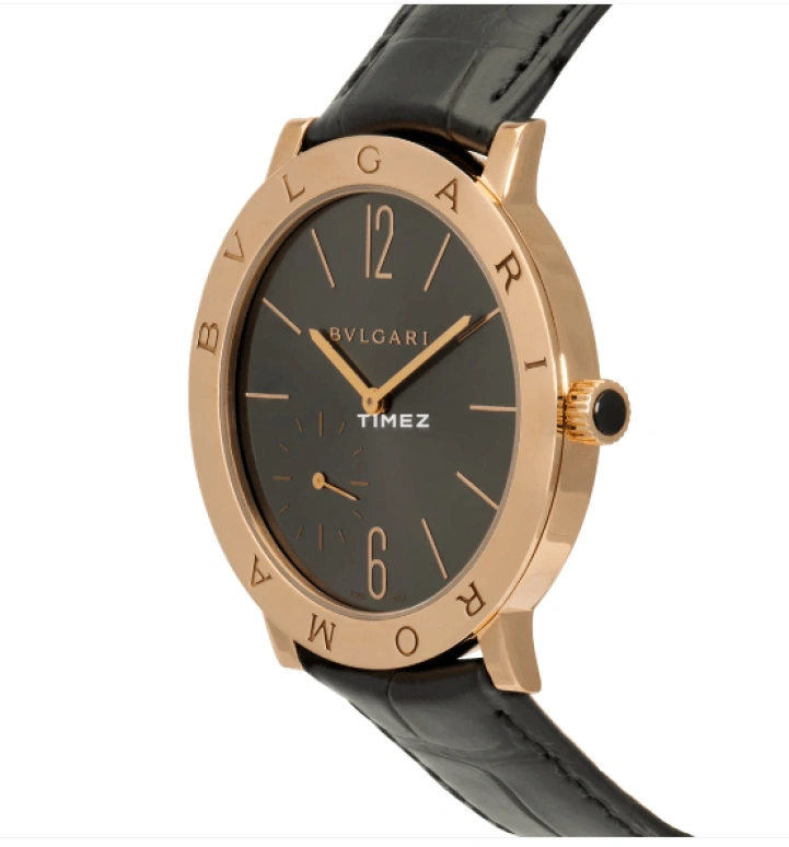Bulgari,Other 41mm,41mm,Rose Gold,Grey,Handwound,Sapphire,Glass,Round,102505