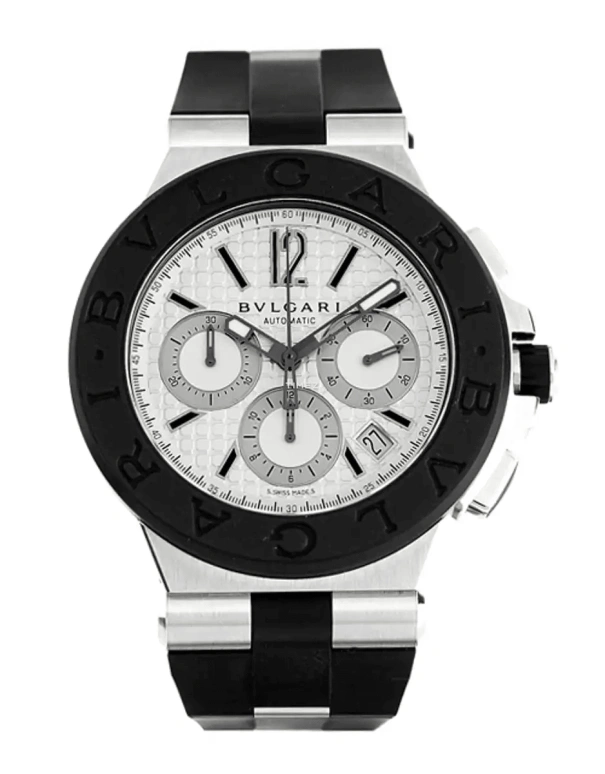 Bulgari,Other 42mm,42mm,Stainless Steel,Silver,Automatic,Chronograph,Day,101636