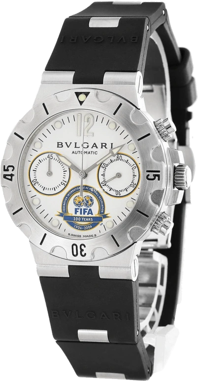 Bulgari,Diagono Professional 38mm,38mm,Stainless Steel,White,Automatic,Chronograph,Day,SC38WSV,SC38WSV/SLN