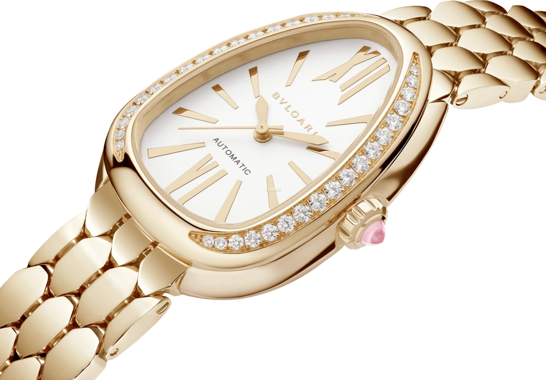 Bulgari,Serpenti Seduttori 34mm,34mm,Yellow Gold,White,Automatic,50hours,In-house Caliber,103898