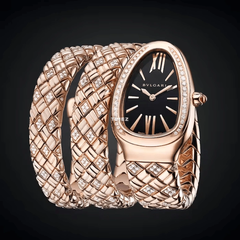 Bulgari,Serpenti 35mm,35mm,Rose Gold,Black,Quartz,Sapphire,Crystal Glass,Other,103252