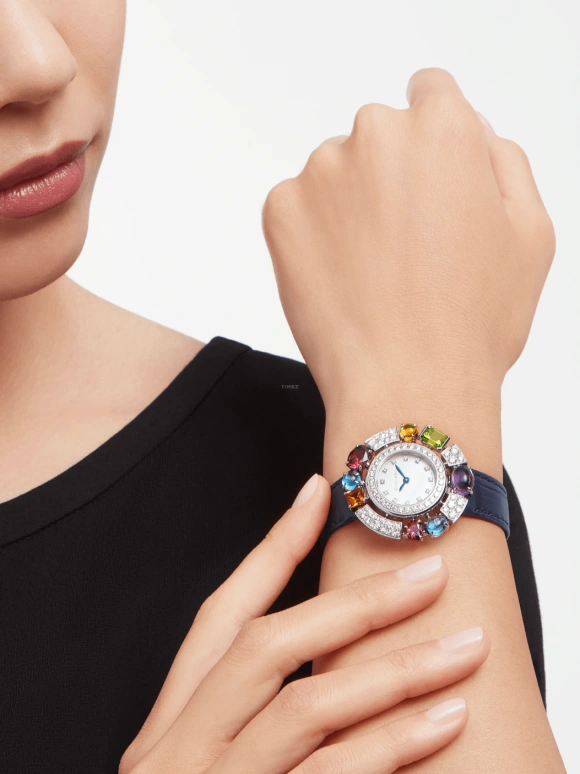 Bulgari,Divas' Dream 36mm,36mm,White Gold,White,Sapphire,Crystal Glass,Mother of Pearl,103499