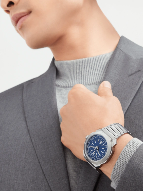 Bulgari,Octo 41mm,41mm,Stainless Steel,Blue,42hours,In-house Caliber,Sapphire,Crystal Glass,103481