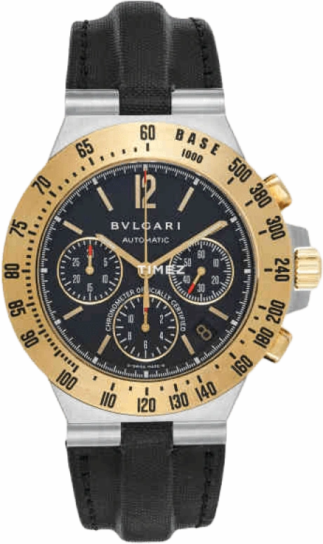 Bulgari,Diagono Professional 40mm,40mm,Stainless Steel,Yellow Gold,Black,Automatic,Chronograph,Day,CH40SGLDTA