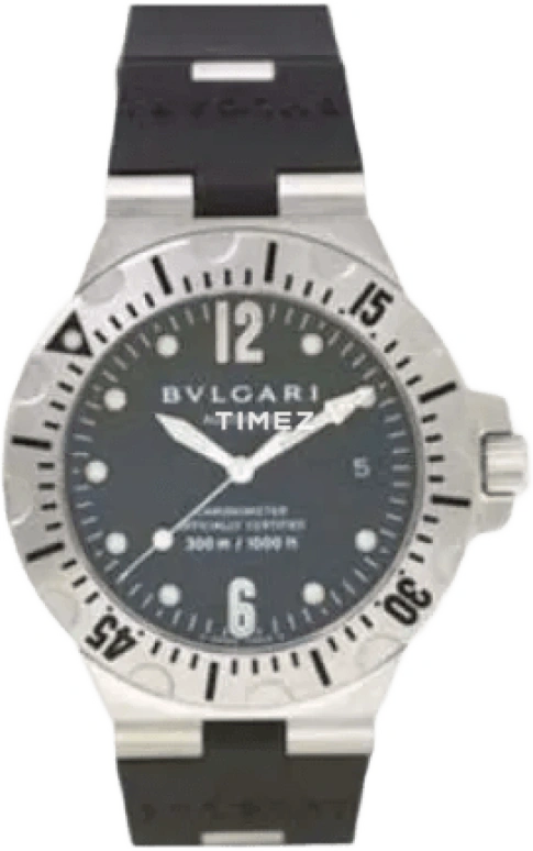 Bulgari,Diagono Professional 40mm,40mm,Stainless Steel,Black,Automatic,Day,Sapphire,Crystal Glass,SD40BSVD