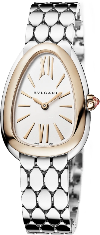 Bulgari,Serpenti 33mm,33mm,Stainless Steel,Silver White,Sapphire,Crystal Glass,Opal,103144