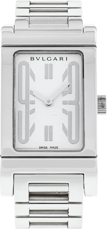 Bulgari,Rettangolo 39x20.50mm,39x20.50mm,Stainless Steel,White,Quartz,Sapphire,Crystal Glass,Rectangular,RT39SS