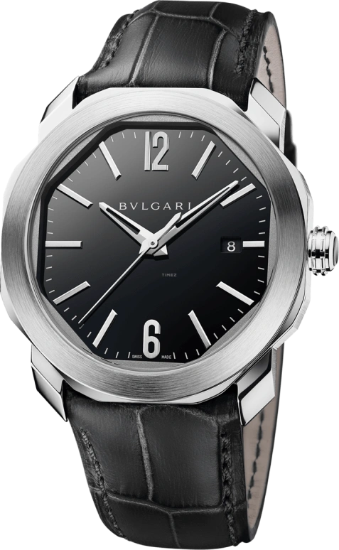 Bulgari,Octo 41mm,41mm,Stainless Steel,Black,42hours,In-house Caliber,Sapphire,Crystal Glass,103084