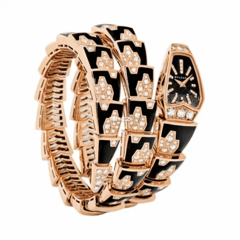 Bulgari,Other 26mm,26mm,Rose Gold,Black,Quartz,Sapphire,Other,101986