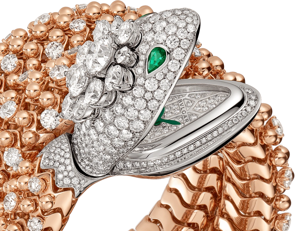 Bulgari,Serpenti ,Rose Gold,White Gold,Rose,Setting,Diamonds,Emerald,102870