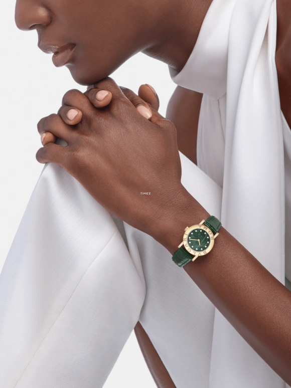 Bulgari,Bulgari Bulgari 26mm,26mm,Yellow Gold,Green,Quartz,Sapphire,Round,104111
