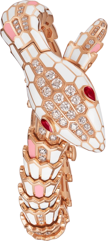 Bulgari,Serpenti 40mm,40mm,Rose Gold,White,Quartz,26280hours,In-house Caliber,102444