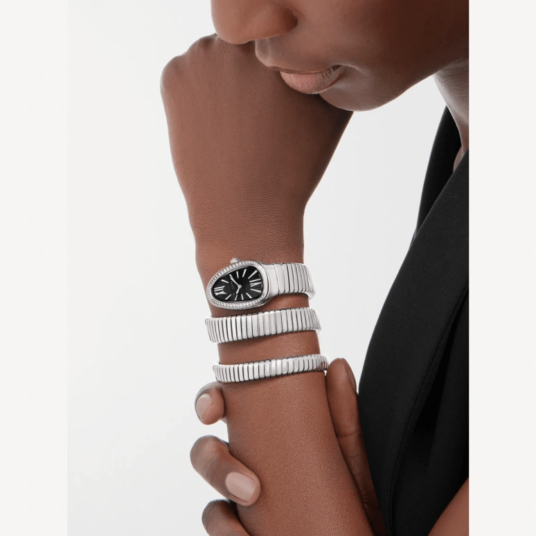 Bulgari,Serpenti 35mm,35mm,Stainless Steel,Black,Quartz,Sapphire,Crystal Glass,Other,103818