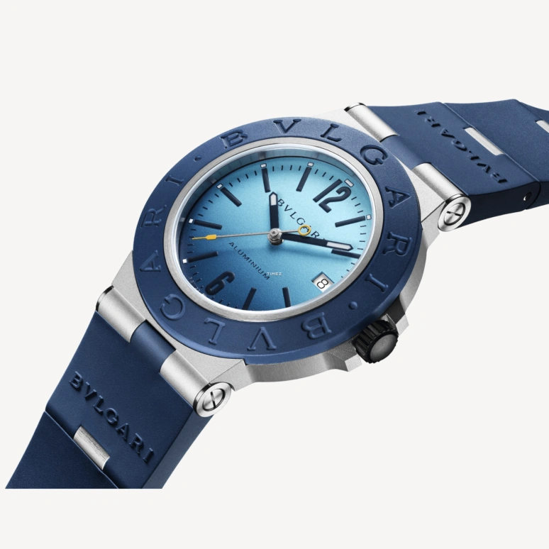 Bulgari,Other 40mm,40mm,Aluminium,Blue,Automatic,Day,103815