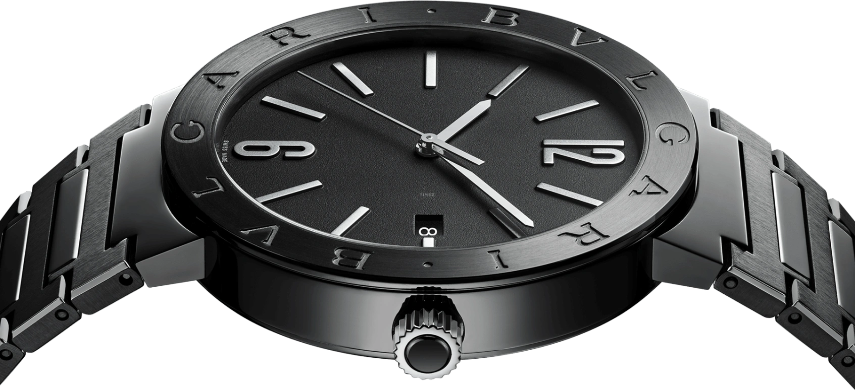 Bulgari,Bulgari Bulgari 40mm,40mm,Stainless Steel,Black,Automatic,42hours,In-house Caliber,103540