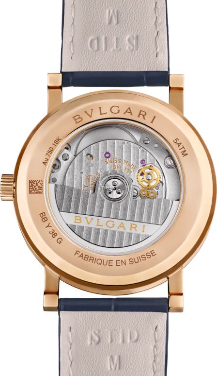 Bulgari,Bulgari Bulgari 38mm,38mm,Rose Gold,Blue,Automatic,42hours,In-house Caliber,104113