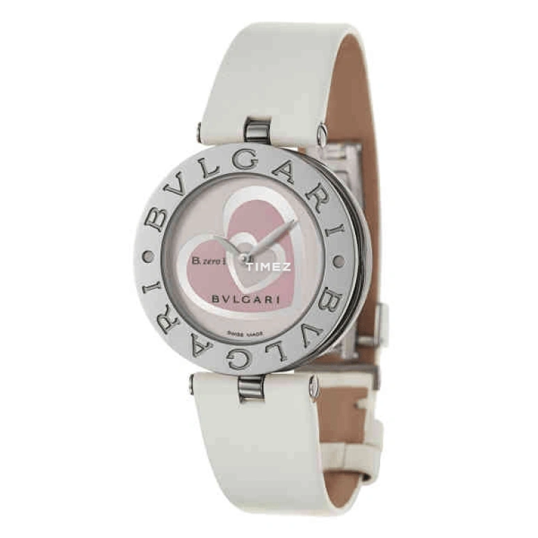 Bulgari,B.Zero1 30mm,30mm,Stainless Steel,Pink,White,Quartz,Sapphire,Round,BZ30WPHSL