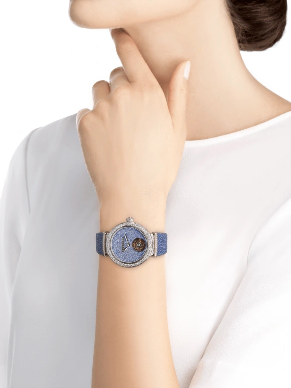 Bulgari,Lvcea 38mm,38mm,White Gold,Blue,Sapphire,Crystal Glass,Setting,Diamonds,102881