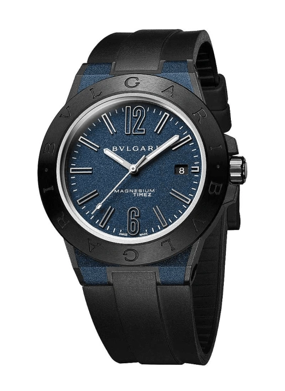 Bulgari,Diagono 41mm,41mm,Peek,Resin,Blue,Automatic,Day,42hours,102364