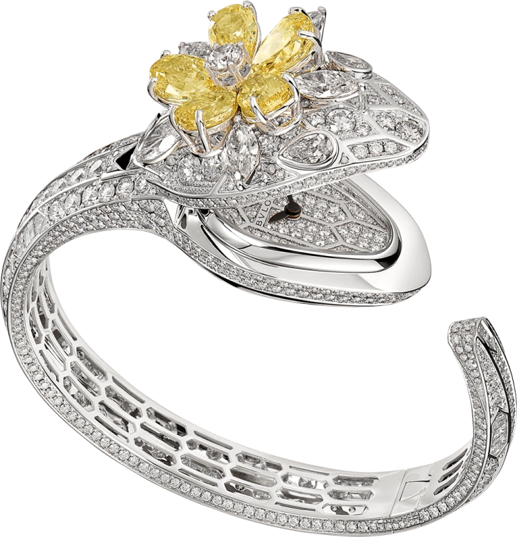 Bulgari,Serpenti 36mm,36mm,White Gold,Sapphire,Crystal Glass,Step Cut,Setting,Diamonds,Setting,Diamonds,103036
