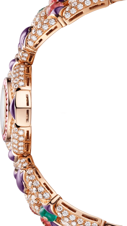 Bulgari,High Jewellery 30mm,30mm,Rose Gold,Crystal,Quartz,In-house Caliber,Sapphire,Crystal Glass,102243
