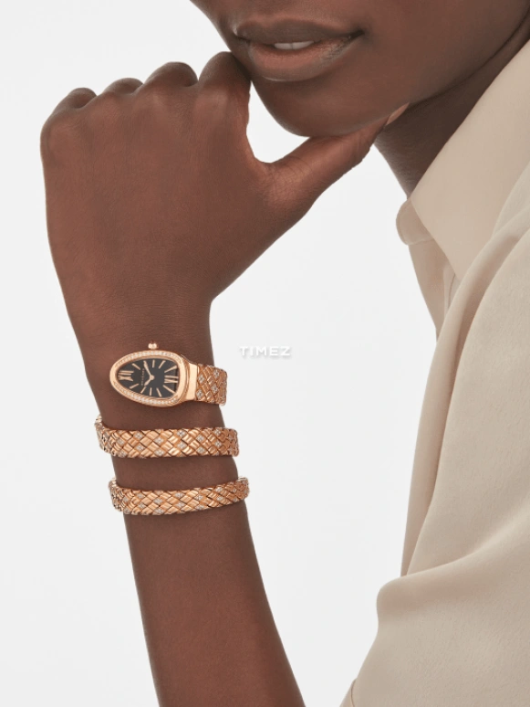 Bulgari,Serpenti 35mm,35mm,Rose Gold,Black,Quartz,Sapphire,Crystal Glass,Other,103655