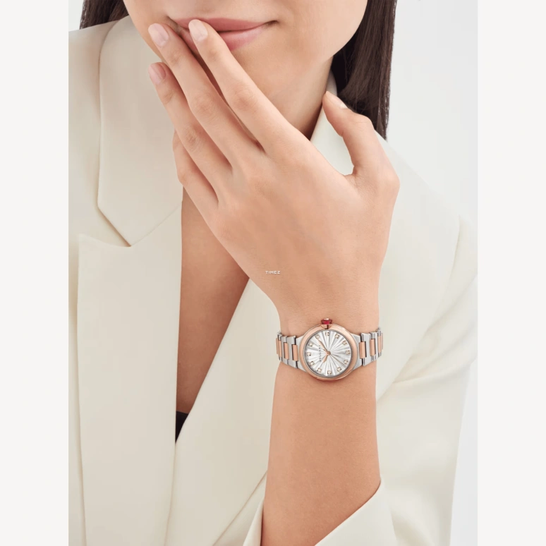 Bulgari,Lvcea 33mm,33mm,Stainless Steel,Rose Gold,Silver White,Automatic,Sapphire,Crystal Glass,Round,103730