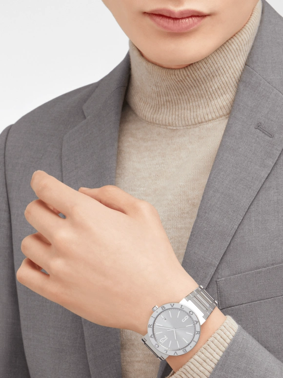 Bulgari,Bulgari Bulgari 41mm,41mm,Stainless Steel,Silver,42hours,In-house Caliber,Sapphire,Crystal Glass,103652