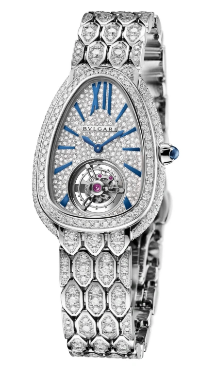 Bulgari,Serpenti 34mm,34mm,White Gold,Silver White,Automatic,Tourbillon,40hours,103262
