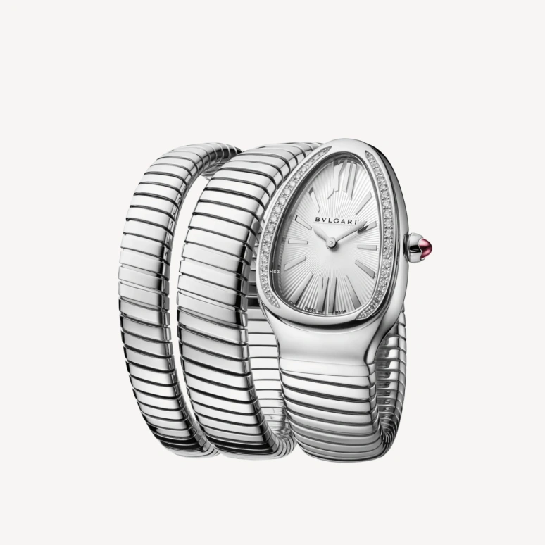 Bulgari,Serpenti 35mm,35mm,Stainless Steel,White,Quartz,Sapphire,Crystal Glass,Other,103819