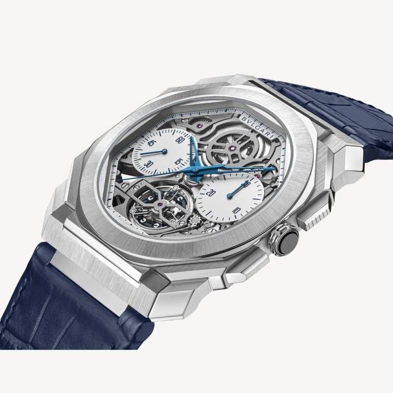 Bulgari,Octo 43mm,43mm,Platinum,Skeleton,Grey,Automatic,Tourbillon,Octagon,103510