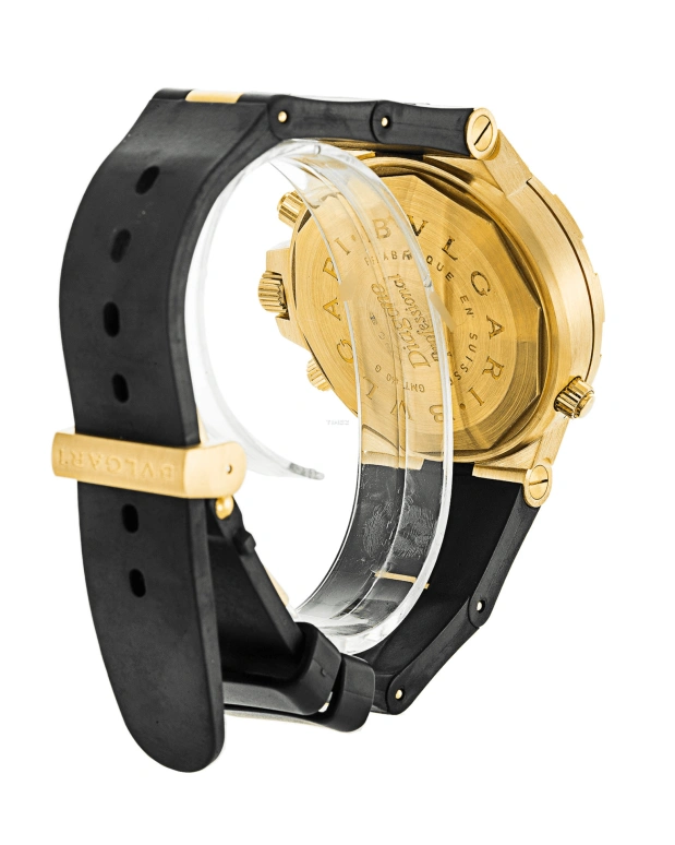 Bulgari,Diagono Professional 40mm,40mm,Yellow Gold,Black,Automatic,Day,Dule Time,Day / Night Indication,GMT40GVD