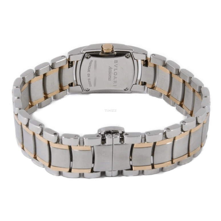 Bulgari,Assioma D 26mm,26mm,Stainless Steel,Rose Gold,Silver,Grey,Quartz,Sapphire,Crystal Glass,Square,AA26C6SPGS