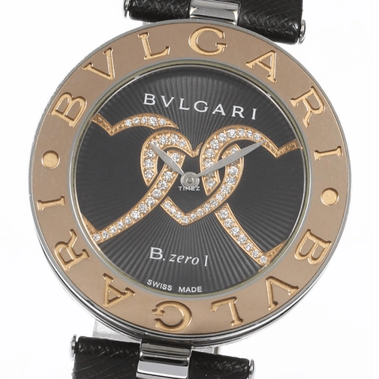 Bulgari,B.Zero1 35mm,35mm,Stainless Steel,Rose Gold,Black,Quartz,Sapphire,Crystal Glass,Round,BZ35BHDSGL,BZ35BHDSGL/2