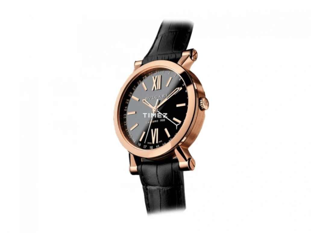 Bulgari,Other 43mm,43mm,Rose Gold,Black,Automatic,Day,Sapphire,101806