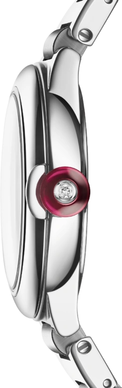 Bulgari,Lvcea 28mm,28mm,Stainless Steel,Pink Red,Automatic,Sapphire,Round,104107
