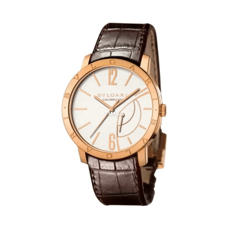 Bulgari,Other 43mm,43mm,Rose Gold,White,Handwound,Power Reserve Indicator,Sapphire,101871