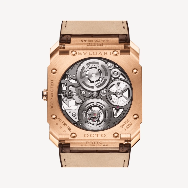 Bulgari,Octo 40mm,40mm,Rose Gold,Grey,Skeleton,Handwound,Tourbillon,Octagon,103981