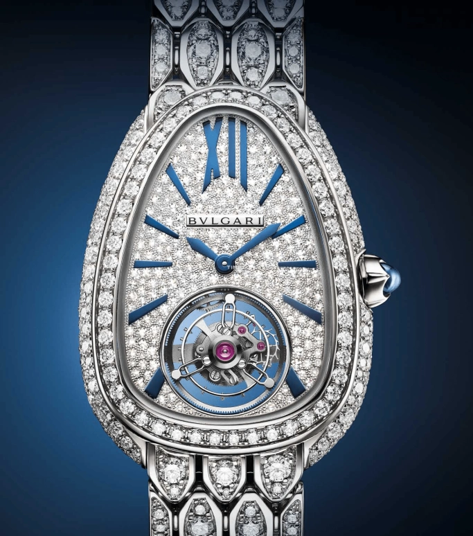 Bulgari,Serpenti 34mm,34mm,White Gold,Silver White,Automatic,Tourbillon,40hours,103262