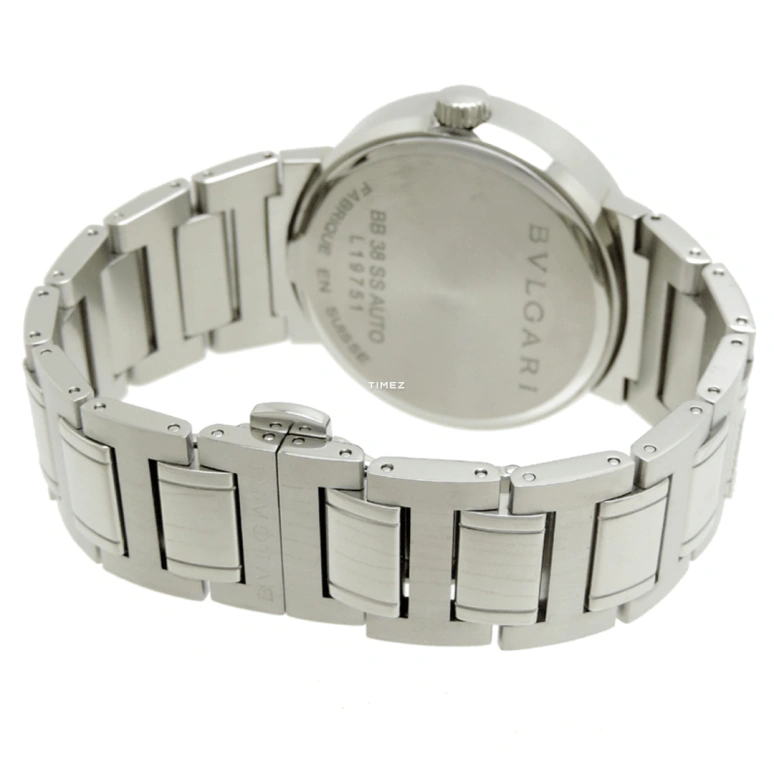 Bulgari,Bulgari Bulgari 38mm,38mm,Stainless Steel,White,Automatic,Day,Sapphire,Crystal Glass,BB38WSSDAUTO,BB38WSSDAUTO/N
