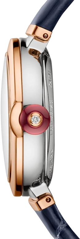Bulgari,Lvcea 33mm,33mm,Stainless Steel,Rose Gold,White,Sapphire,Crystal Glass,Rose Gold,102638