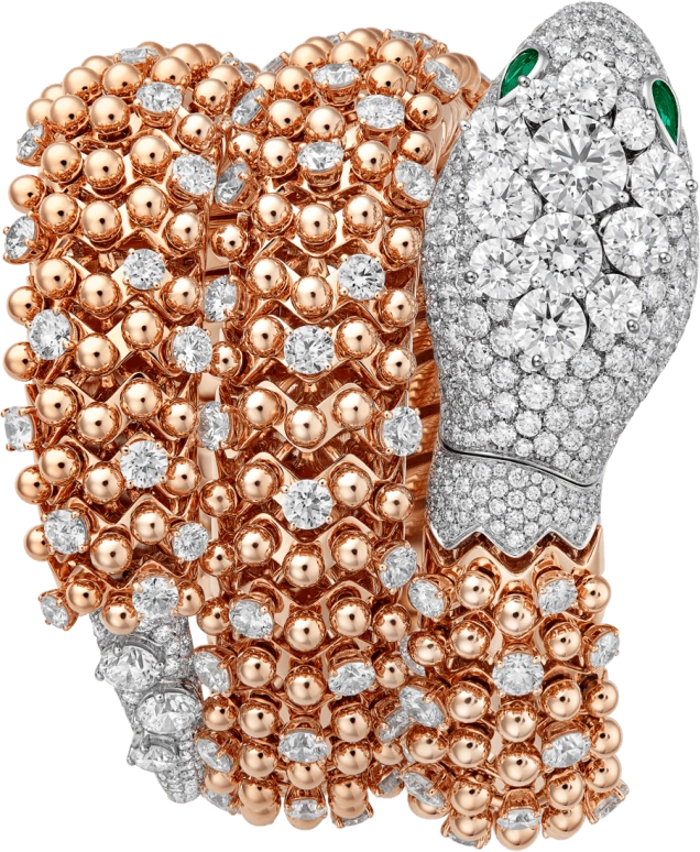 Bulgari,Serpenti ,Rose Gold,White Gold,Rose,Setting,Diamonds,Emerald,102870