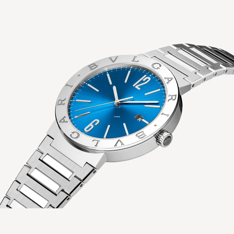 Bulgari,Bulgari Bulgari 41mm,41mm,Stainless Steel,Blue,Automatic,Day,Round,103720