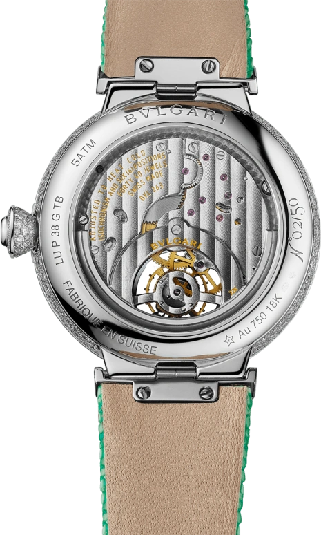 Bulgari,Lvcea 38mm,38mm,White Gold,Silver White,Sapphire,Crystal Glass,Setting,Diamonds,103039