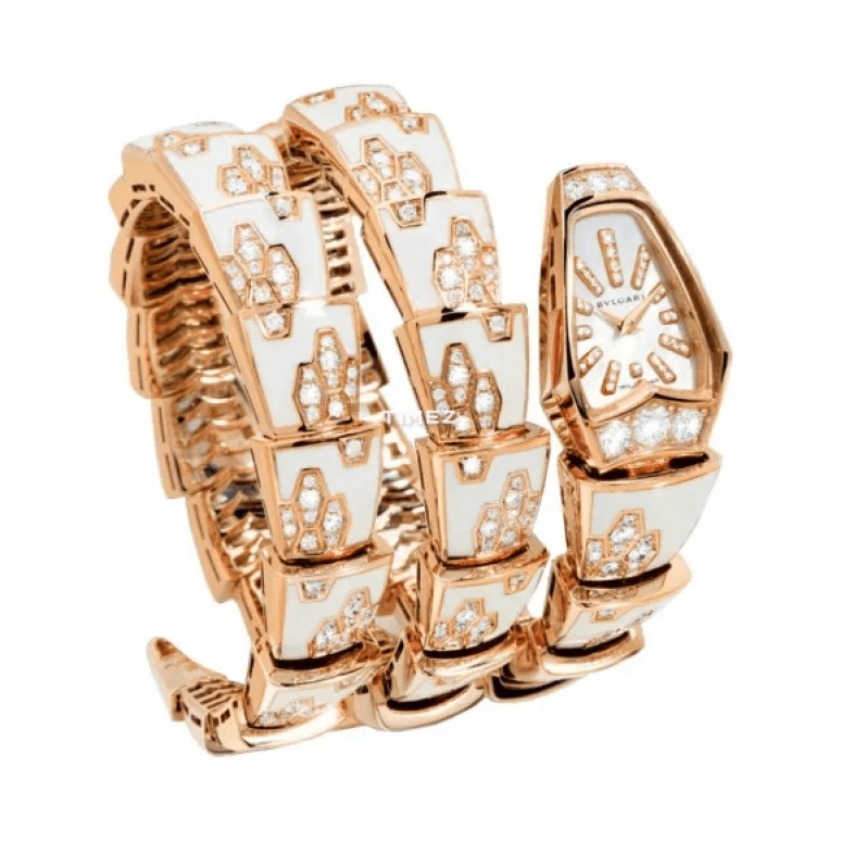 Bulgari,Other 26mm,26mm,Rose Gold,White,Quartz,Sapphire,Crystal Glass,Other,101985