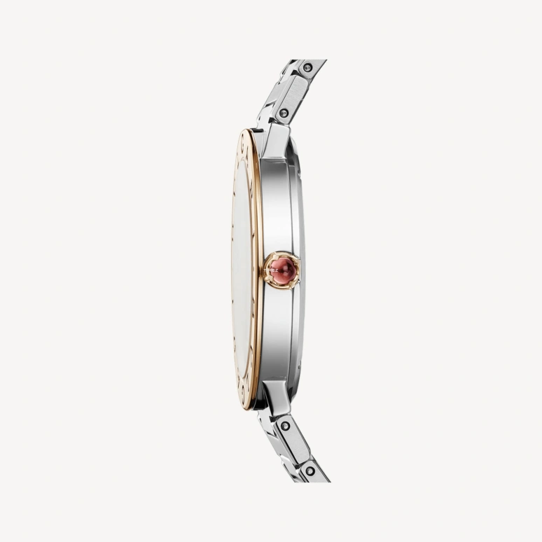Bulgari,Bulgari Bulgari 33mm,33mm,Stainless Steel,Black,Smoky Gray,Coal Gray,Quartz,Round,Rose Gold,103757