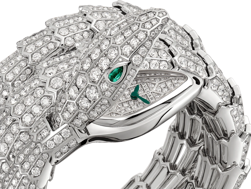 Bulgari,Serpenti 40mm,40mm,White Gold,Silver,Quartz,26280hours,In-house Caliber,102701
